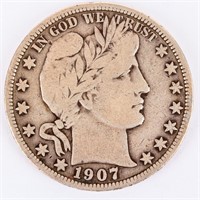 Coin 1907-P Barber Half Dollar In Fine