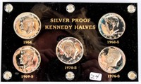 Coin Silver Kennedy Half Dollar Set 5 Coins Proof