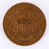 Coin 1867 United States Two Cent  XF