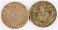 Coin 2 Better Date Liberty Nickels 1909 & 1898