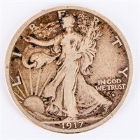 Coin 1917-S Obv. Walking Liberty Half Dollar F