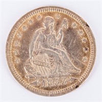 Coin 1853 Arrows & Rays Liberty Seated Quarter