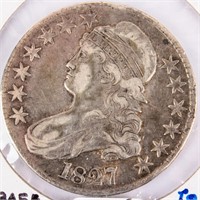 Coin 1827 Bust Half Dollar XF+