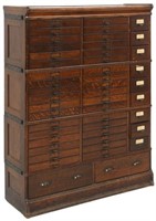 Oak Sectional Stacking File Cabinet