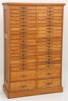Oak 40 Drawer File Cabinet