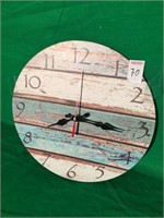 12" VINTAGE CLOCK WITH WEATHERED