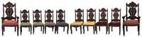 10 Carved Mahogany Dining Chairs
