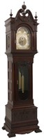 R. Korthage Carved Mahogany Grandfather Clock