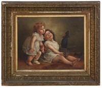 After T. Lobrichon O/C Painting Of Children
