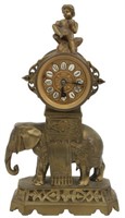 French Bonze Elephant Desk Clock