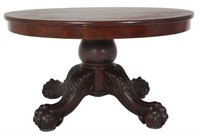 54 in. Mahogany Clawfoot Dining Table