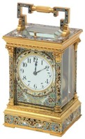 Brass & Chempleve Hr. Repeater Carriage Clock
