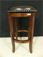 LEATHER TOP SWIVEL BAR STOOL, 30" TALL