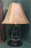 Bronze Fish Lamp, 28"tall