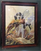 Framed Bird Dog Art, 20" x 26"