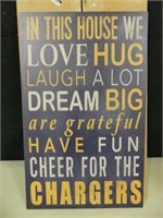 SAN DIEGO CHARGERS DECOR SIGN