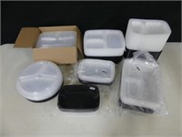 LARGE QUANTITY OF ASSORTED PLASTIC TAKEOUT DISHES