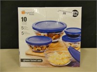 IMPERIAL HOME 10 PC. GLASS BOWL & LID SET