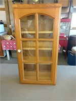 Oak Finish Curio Cabinet