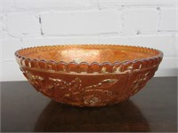 Large Marigold Carnival Glass Bowl