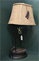 Bronze Duck Lamp, 29" Tall