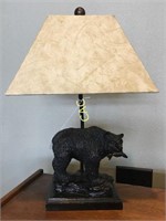 Bronze Bear Lamp, 22" tall