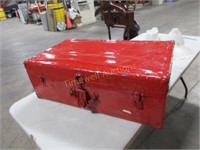Metal Trunk Painted Red