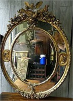 "French Louis XV style" CIRCLE GUILT MIRROR