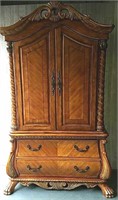 LARGE CLAW FOOT ENTERTAINMENT CABINET