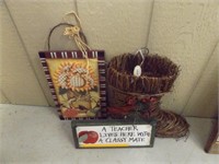 Wooden Display Plaques & Christmas Boot
