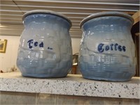 Coffee & Tea Pottery Canisters
