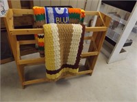 Wooden Quilt Rack with Afghans