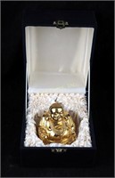 Vintage Happy Buddha Figurine 22kt Gold Plate