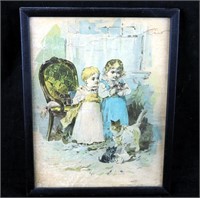 Antique 1890 Framed Cardboard Picture Book Cover