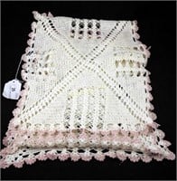 Vintage Hand Crocheted 56" Long Table Runner Scarf