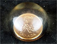 Vintage 1977 Canadian Penny 2 Inc Paper Weight