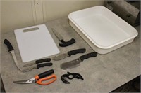 Butchering Set, Cutting Board, Gutting Knife,