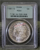 1881-S MS64 PCGS Morgan Silver Dollar