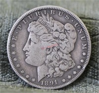 1891 CC Morgan Silver Dollar