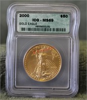 2000 $50 Gold Eagle ICG MS69 1 oz