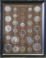 U.S. 20th Century Type Coins in Presentation Frame