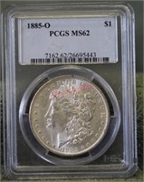 1885-O MS62 PCGS Morgan Silver Dollar
