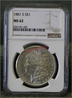 1881-S MS62 NGC Morgan Silver Dollar