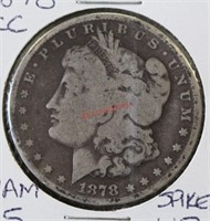 1878 CC Morgan Silver Dollar Spiked Lip