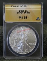 2006 American Silver Eagle Dollar MS 68 ANACS