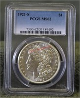 1921-S MS62 PCGS Morgan Silver Dollar