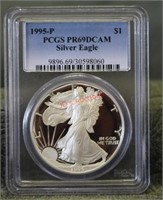 1995 American Silver Eagle Dollar PR 69 DCAM PCGS