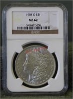 1904-O MS62 NGC Morgan Silver Dollar