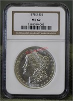 1878-S MS62 NGC Morgan Silver Dollar
