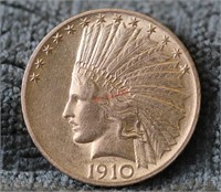 Gold 1910 Indian Head $10 Coin